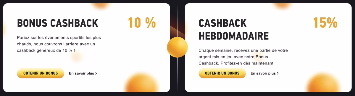 Types de paris proposés
